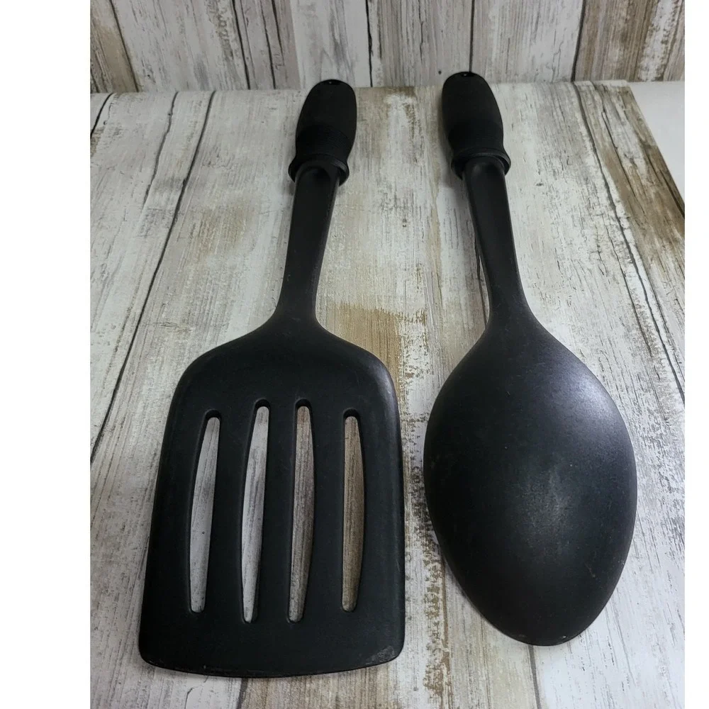 OXO Black Utensil Set Slotted Spatula Serving Spoon Kitchen Gadgets